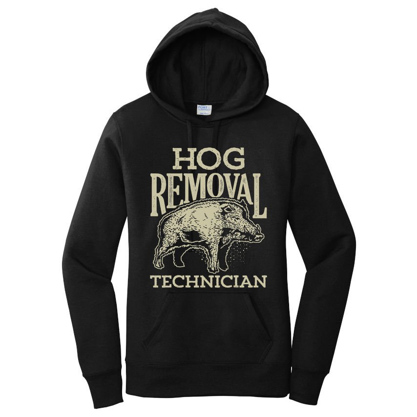 Hog Removal Technician Boar Hunting Vintage Pig Women's Pullover Hoodie