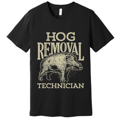 Hog Removal Technician Boar Hunting Vintage Pig Premium T-Shirt