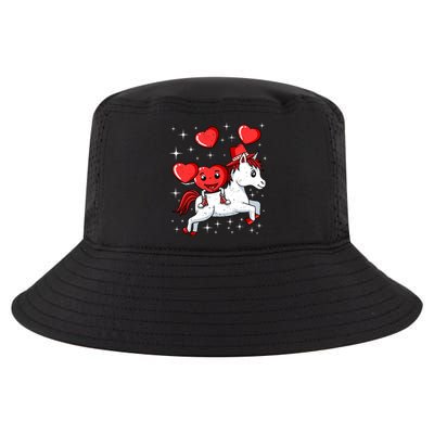 Heart Riding Unicorn Valentines Day Cute Mystical Magical Gift Cool Comfort Performance Bucket Hat