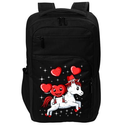 Heart Riding Unicorn Valentines Day Cute Mystical Magical Gift Impact Tech Backpack