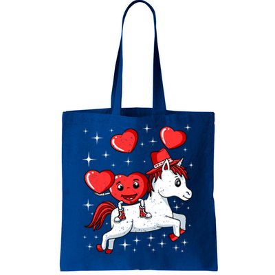 Heart Riding Unicorn Valentines Day Cute Mystical Magical Gift Tote Bag