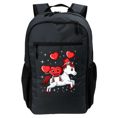 Heart Riding Unicorn Valentines Day Cute Mystical Magical Gift Daily Commute Backpack