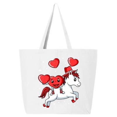 Heart Riding Unicorn Valentines Day Cute Mystical Magical Gift 25L Jumbo Tote