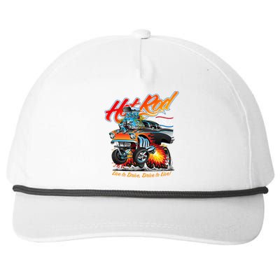 Hot Rod Usa Classic Muscle Car Cartoon Hotrod Funny Car Snapback Five-Panel Rope Hat