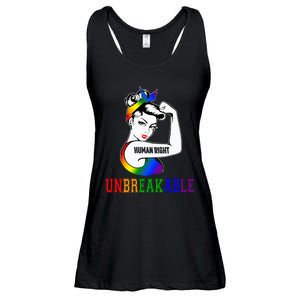 Human Right Unbreakable Lgbt Pride Month Ladies Essential Flowy Tank