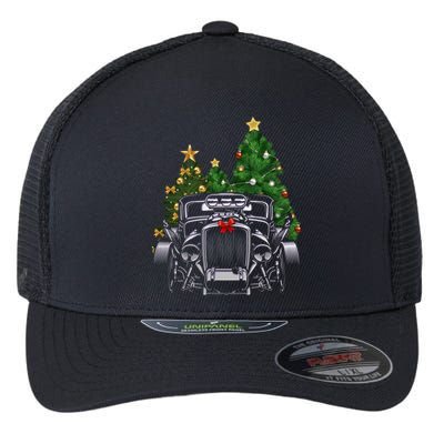 Hot Rod Ugly Christmas Classic American Car Lover Gift Funny Gift Flexfit Unipanel Trucker Cap