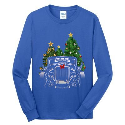 Hot Rod Ugly Christmas Classic American Car Lover Gift Funny Gift Tall Long Sleeve T-Shirt