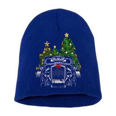 Hot Rod Ugly Christmas Classic American Car Lover Gift Funny Gift Short Acrylic Beanie