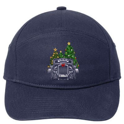 Hot Rod Ugly Christmas Classic American Car Lover Gift Funny Gift 7-Panel Snapback Hat