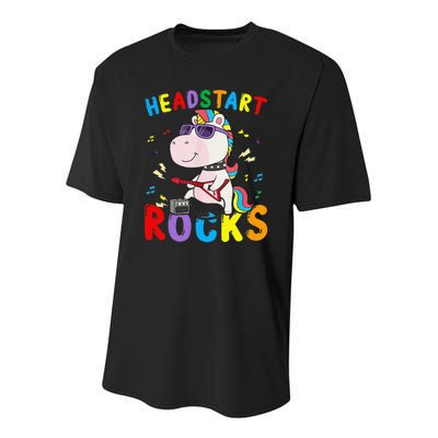 Headstart Rocks Unicorn Back To School Youth Performance Sprint T-Shirt