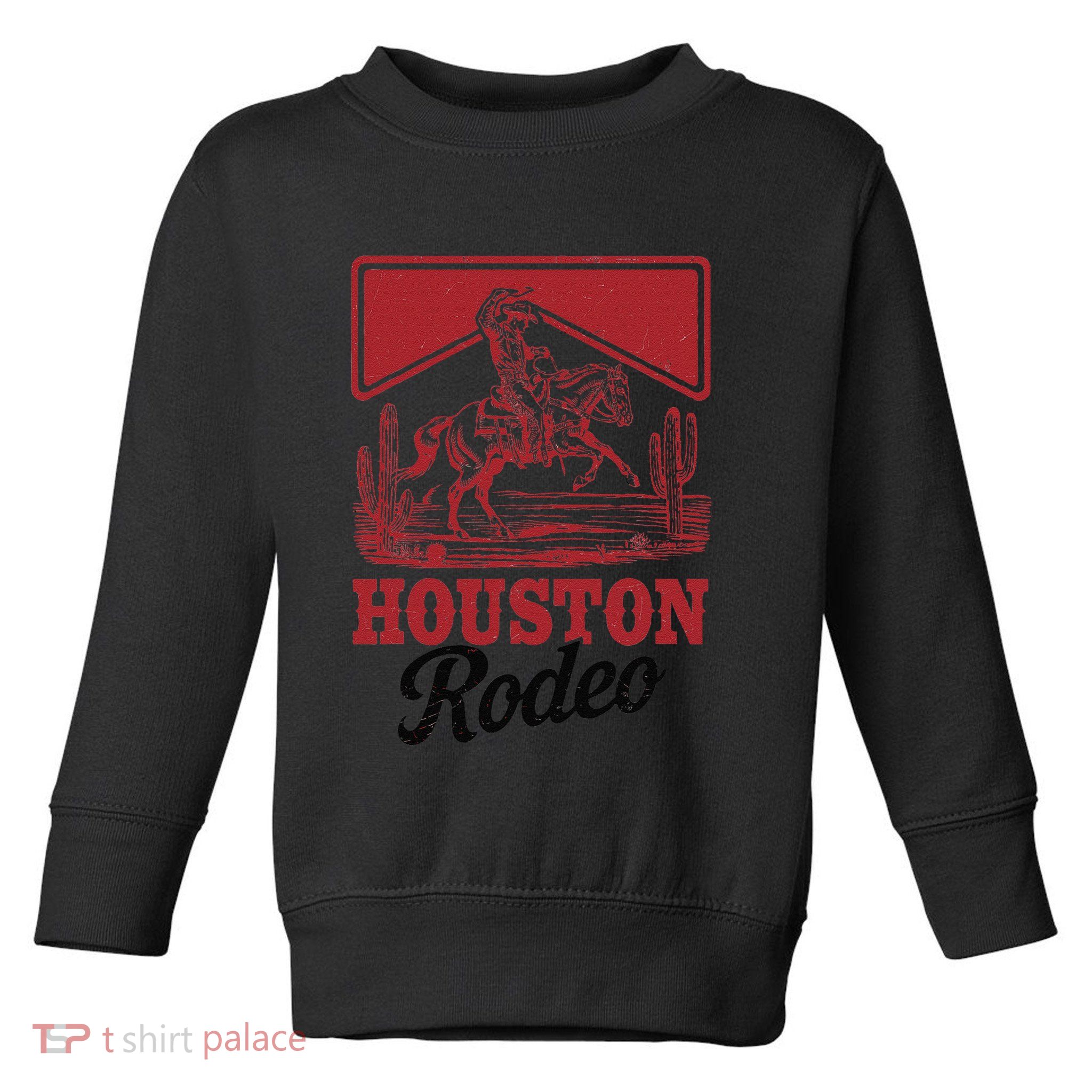 Houston Rodeo Vintage Bronc Horse Riding Cowboy Toddler Sweatshirt