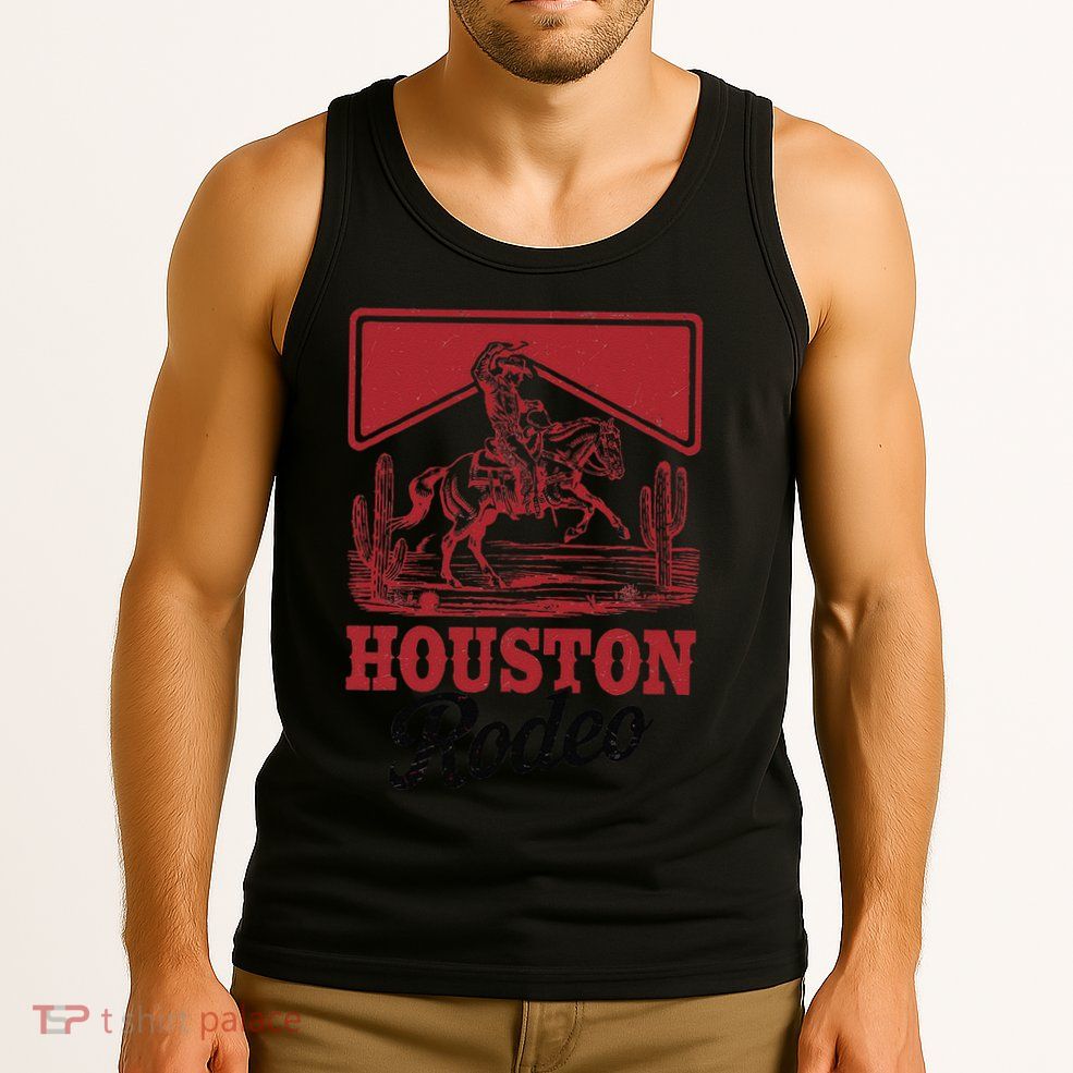 Houston Rodeo Vintage Bronc Horse Riding Cowboy Tank Top