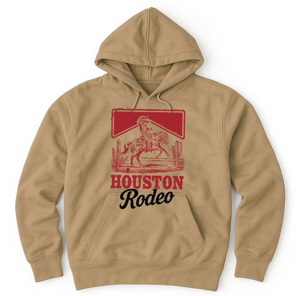 Houston Rodeo Vintage Bronc Horse Riding Cowboy Hoodie