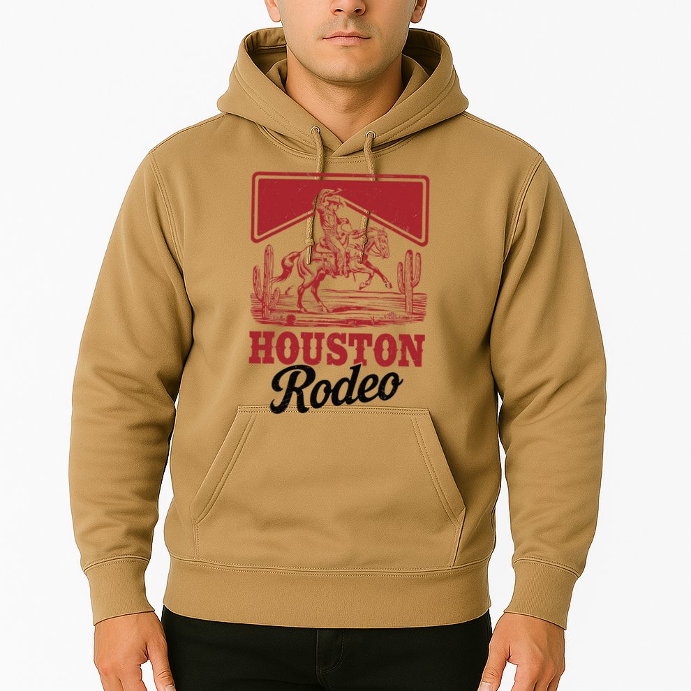 Houston Rodeo Vintage Bronc Horse Riding Cowboy Hoodie