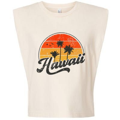 Hawaii Retro Vintage Sunset Garment-Dyed Women's Muscle Tee