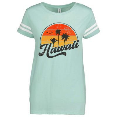 Hawaii Retro Vintage Sunset Enza Ladies Jersey Football T-Shirt