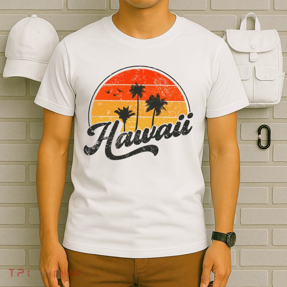 Hawaii Retro Vintage Sunset T-Shirt