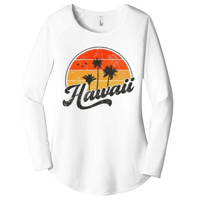 Hawaii Retro Vintage Sunset Women's Perfect Tri Tunic Long Sleeve Shirt