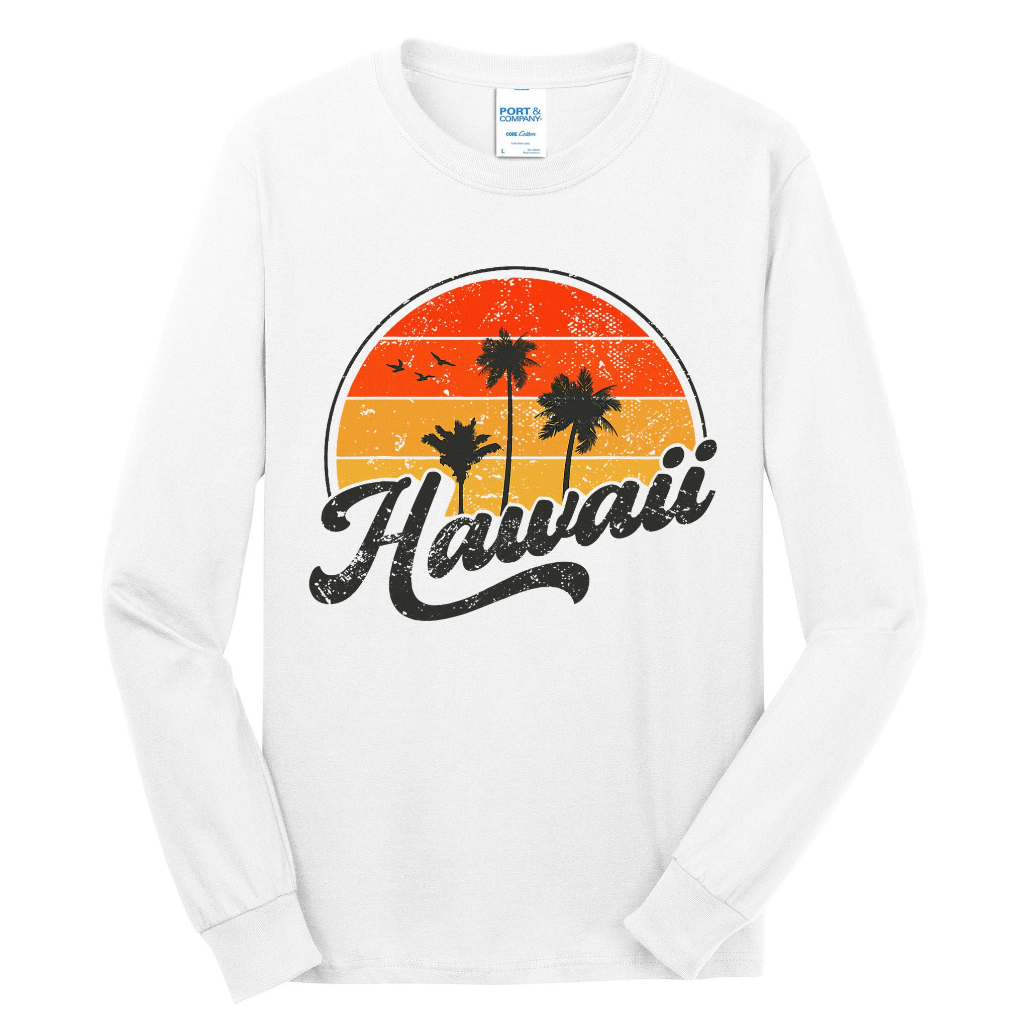 Hawaii Retro Vintage Sunset Tall Long Sleeve T-Shirt