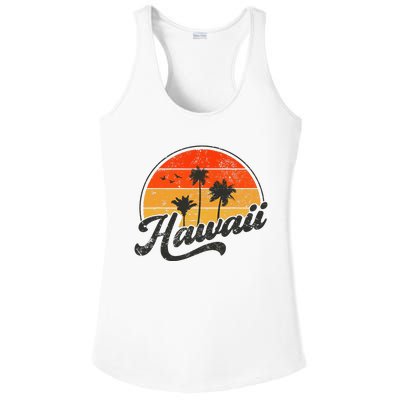 Hawaii Retro Vintage Sunset Ladies PosiCharge Competitor Racerback Tank