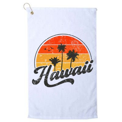 Hawaii Retro Vintage Sunset Golf Towel
