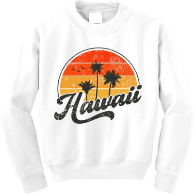 Hawaii Retro Vintage Sunset Kids Sweatshirt
