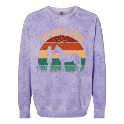 Heartland Retro Vintage Sunset Colorblast Crewneck Sweatshirt