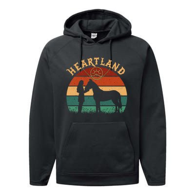 Heartland Retro Vintage Sunset Performance Fleece Hoodie