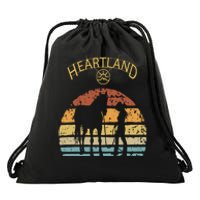 Heartland Retro Vintage Sunset Drawstring Bag