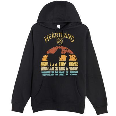 Heartland Retro Vintage Sunset Premium Pullover Hoodie