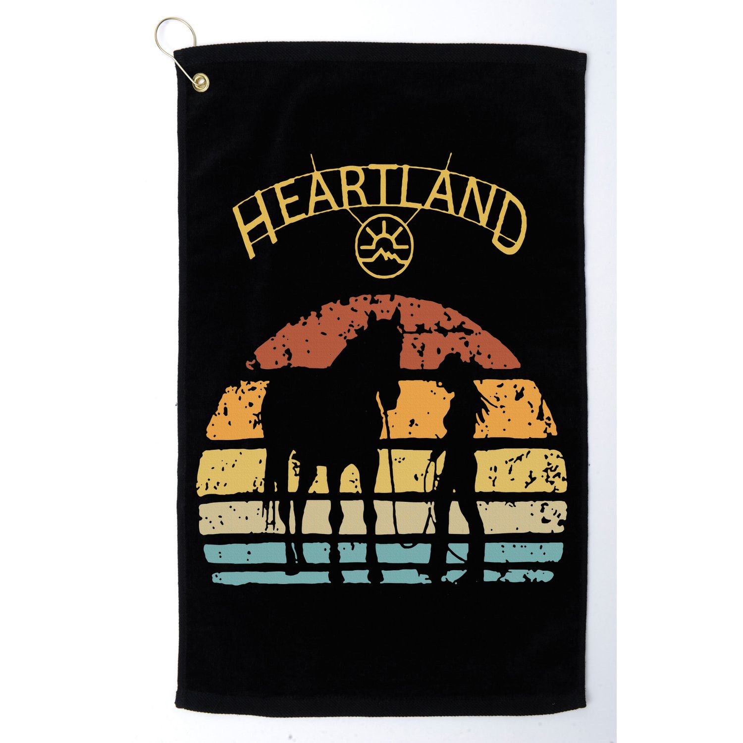 Heartland Retro Vintage Sunset Golf Towel