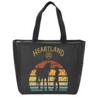 Heartland Retro Vintage Sunset Zip Tote Bag