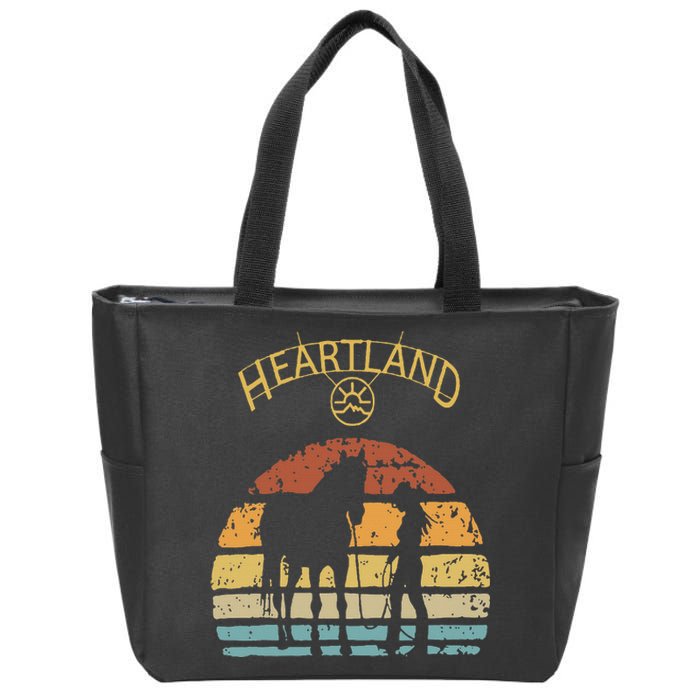 Heartland Retro Vintage Sunset Zip Tote Bag