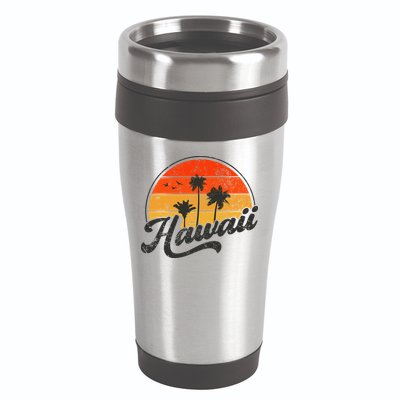 Hawaii Retro Vintage Sunset 16oz Travel Tumbler