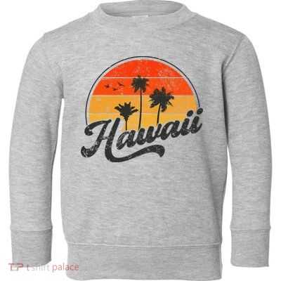 Hawaii Retro Vintage Sunset Toddler Sweatshirt