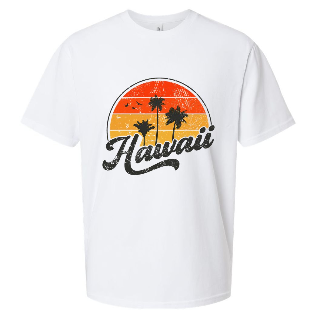 Hawaii Retro Vintage Sunset Sueded Cloud Jersey T-Shirt