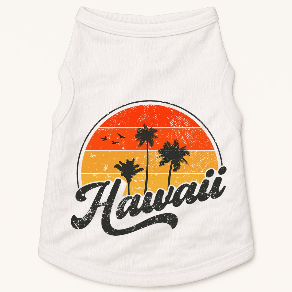 Hawaii Retro Vintage Sunset Doggie Tank