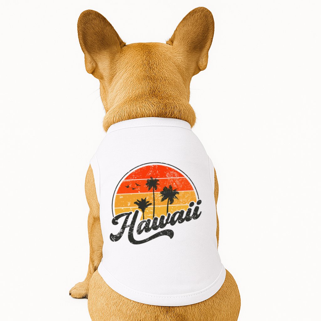 Hawaii Retro Vintage Sunset Doggie Tank