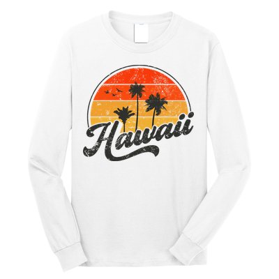 Hawaii Retro Vintage Sunset Long Sleeve Shirt