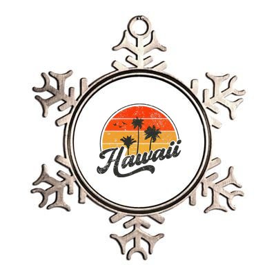 Hawaii Retro Vintage Sunset Metallic Star Ornament