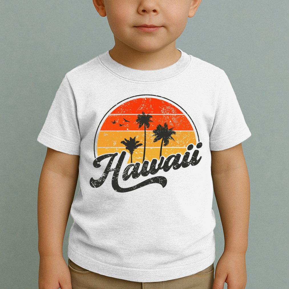 Hawaii Retro Vintage Sunset Toddler T-Shirt