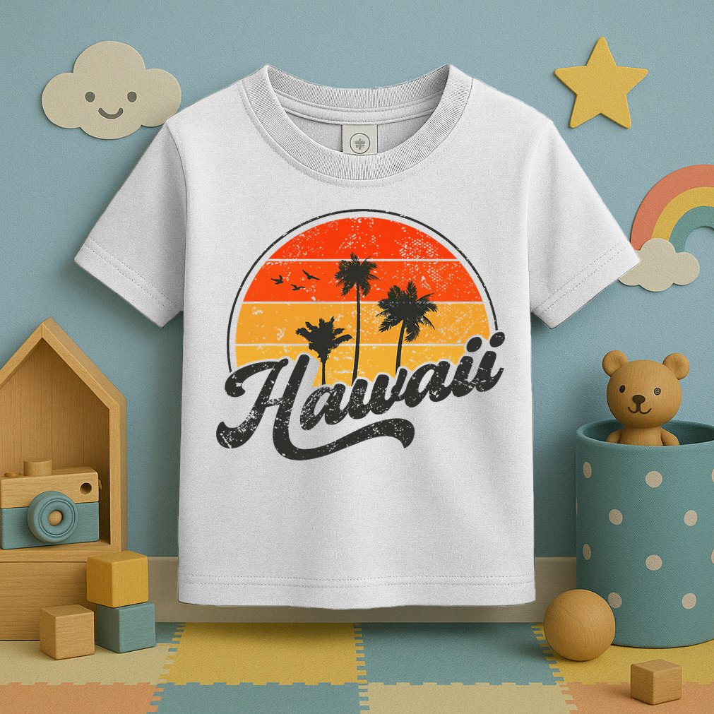 Hawaii Retro Vintage Sunset Toddler T-Shirt