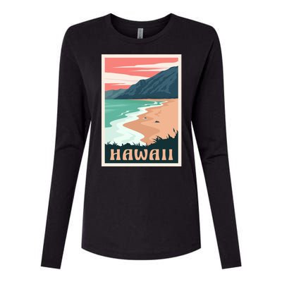 Hawaii Retro Vintage Womens Cotton Relaxed Long Sleeve T-Shirt