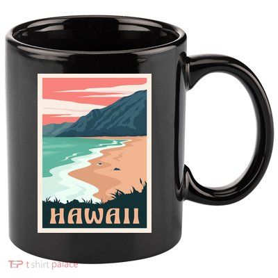 Hawaii Retro Vintage 11oz C Handle Ceramic Mug