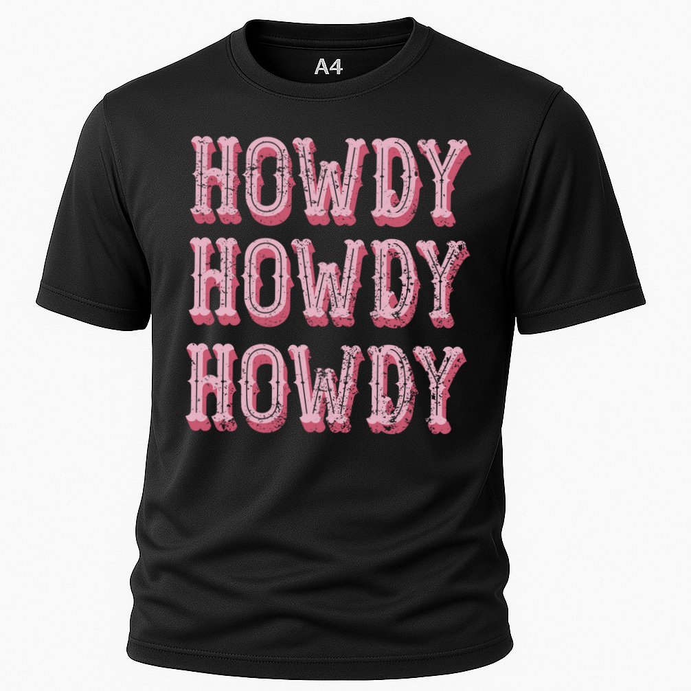 Howdy Rodeo Vintage Western Country Southern Cowgirl Gift Cooling Performance Crew T-Shirt