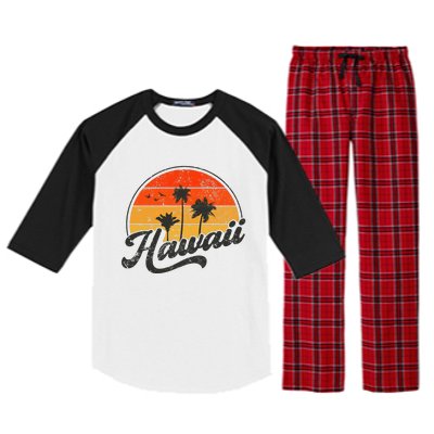 Hawaii Retro Vintage Sunset Raglan Sleeve Pajama Set