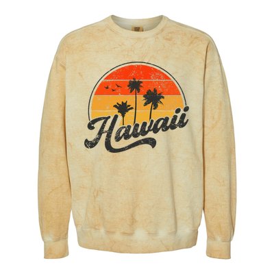 Hawaii Retro Vintage Sunset Colorblast Crewneck Sweatshirt