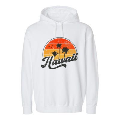 Hawaii Retro Vintage Sunset Garment-Dyed Fleece Hoodie