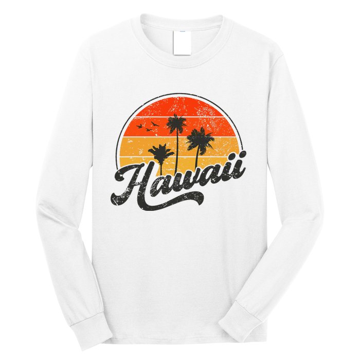 Hawaii Retro Vintage Sunset Long Sleeve Shirt