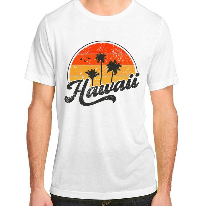 Hawaii Retro Vintage Sunset Adult ChromaSoft Performance T-Shirt